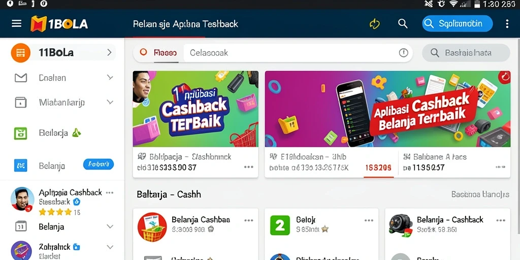 Tampilan antarmuka aplikasi 11BOLA dengan fitur cashback yang menarik.
