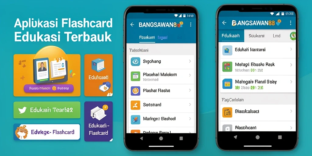 Antarmuka aplikasi Flashcard BANGSAWAN88 yang menarik dan interaktif.