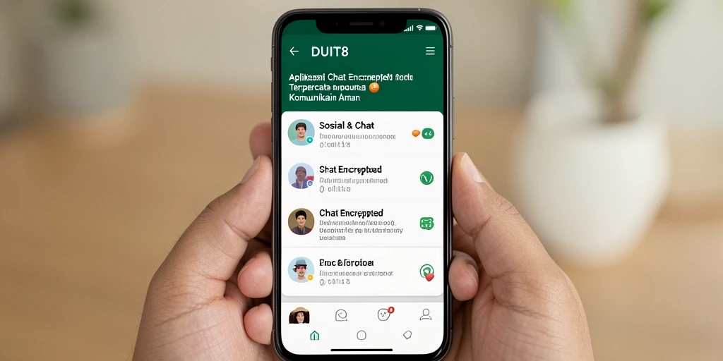 Antarmuka pengguna DUIT8 yang menarik dan aman untuk chatting.