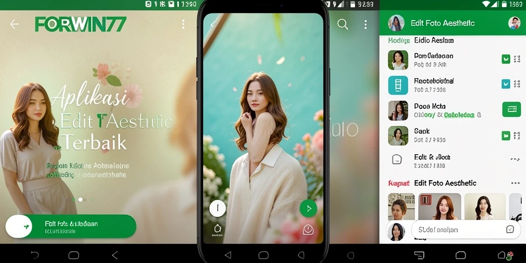 Tampilan antarmuka aplikasi Edit Foto Aesthetic FORWIN77.