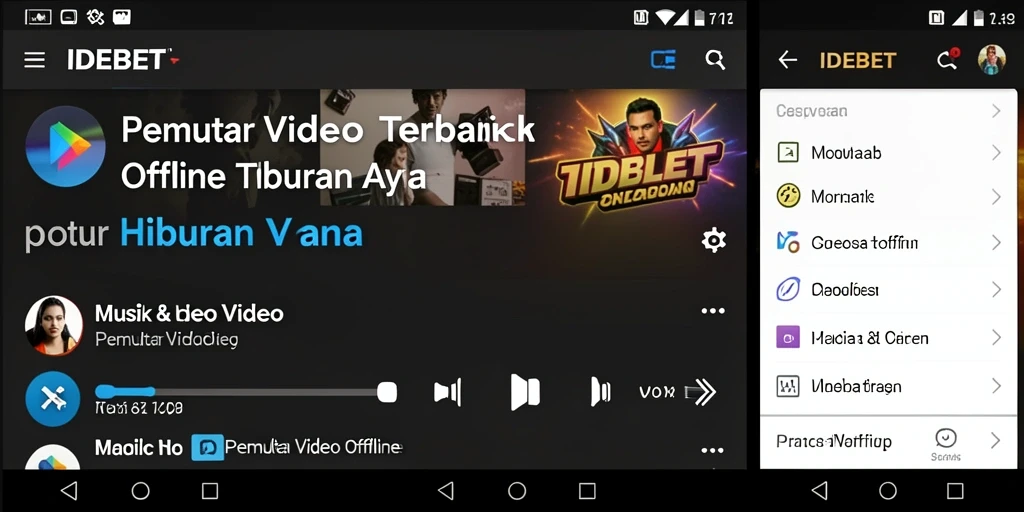 Antarmuka utama aplikasi Pemutar Video Offline IDEBET yang menarik.