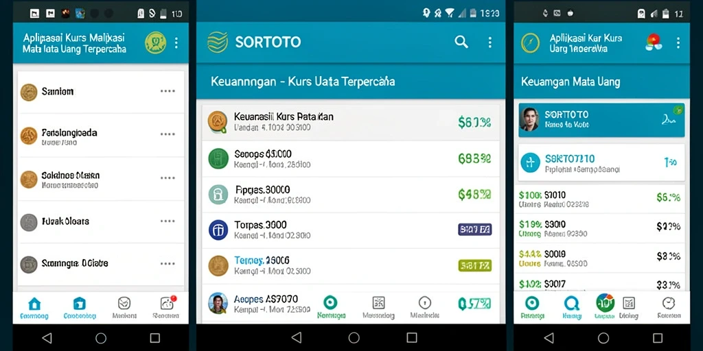 Antarmuka SORTOTO menampilkan kurs mata uang yang jelas dan mudah dipahami.