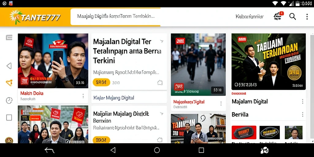 Antarmuka aplikasi TANTE777 yang modern dan user-friendly.
