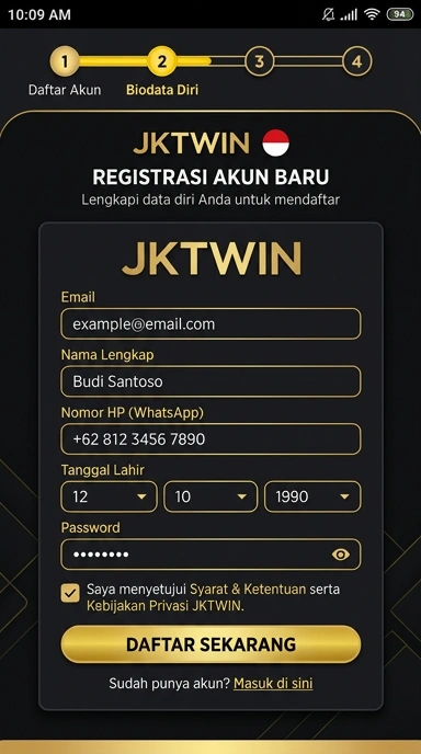 Cara Mudah Daftar Akun jktwin untuk Pengguna Android